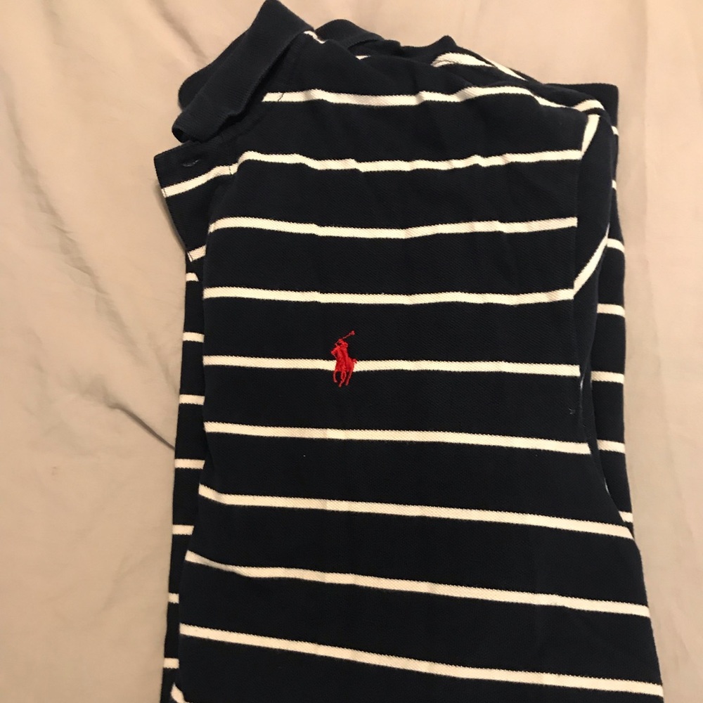Ralph Lauren navy striped  polo